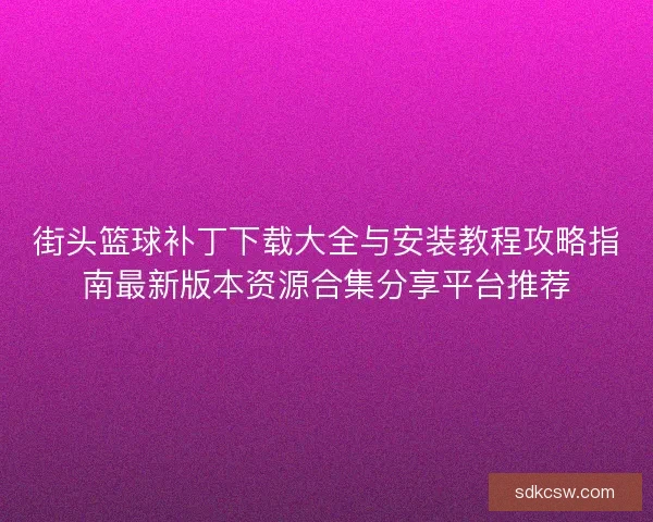 街头篮球补丁下载大全与安装教程攻略指南最新版本资源合集分享平台推荐